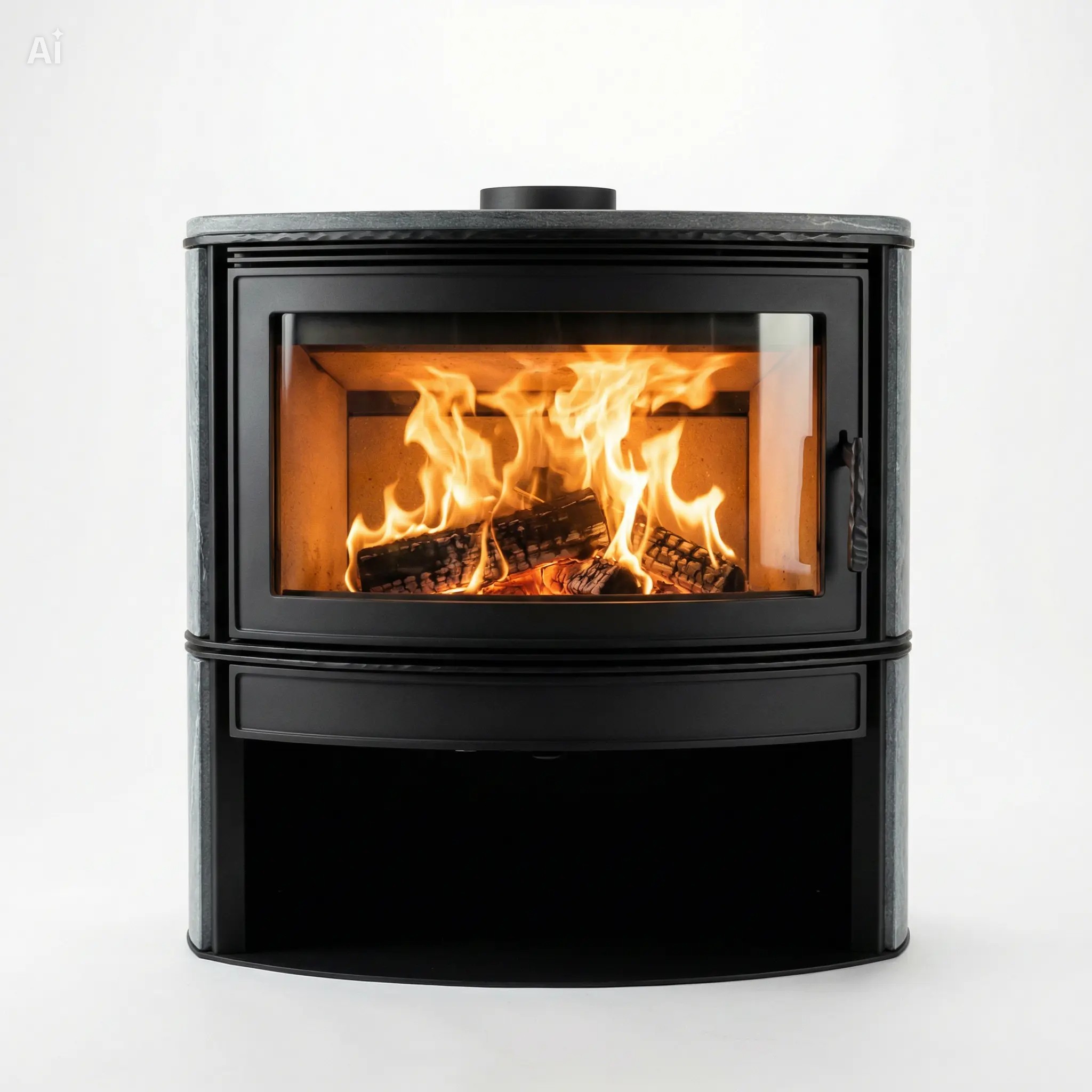 Poêle à bois à vitre panoramique