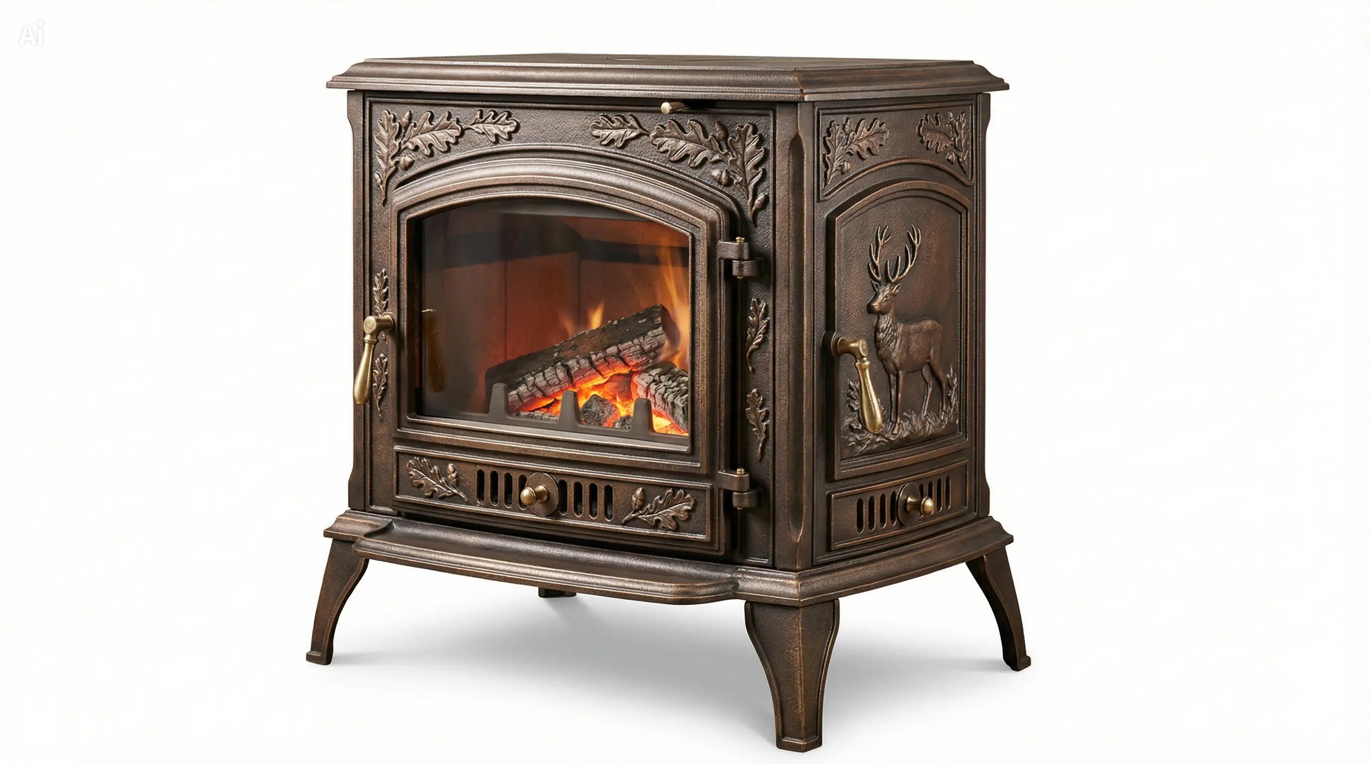 Poêle à bois en fonte traditionnelle