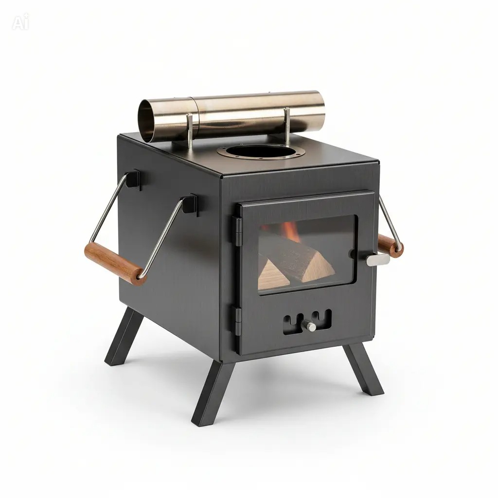 Poêle à bois portable compact