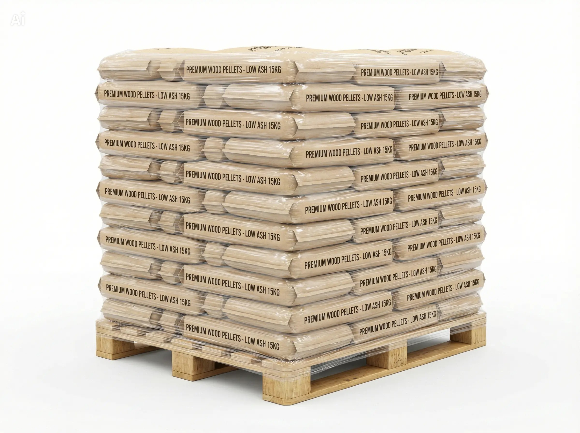 Granulés faible cendre premium – Palette de 68 sacs de 15 kg (1 020 kg)