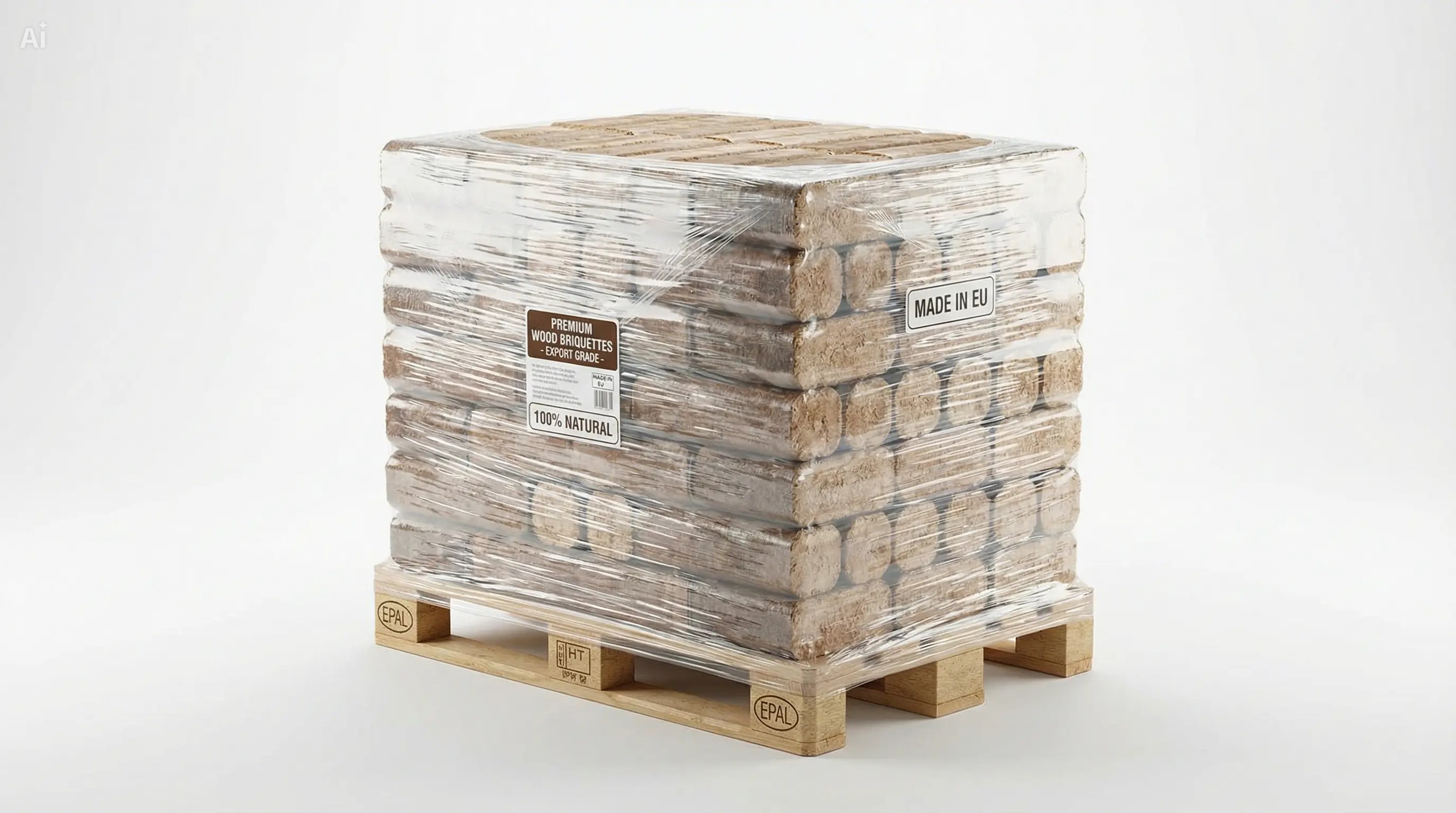 Palette export briquettes