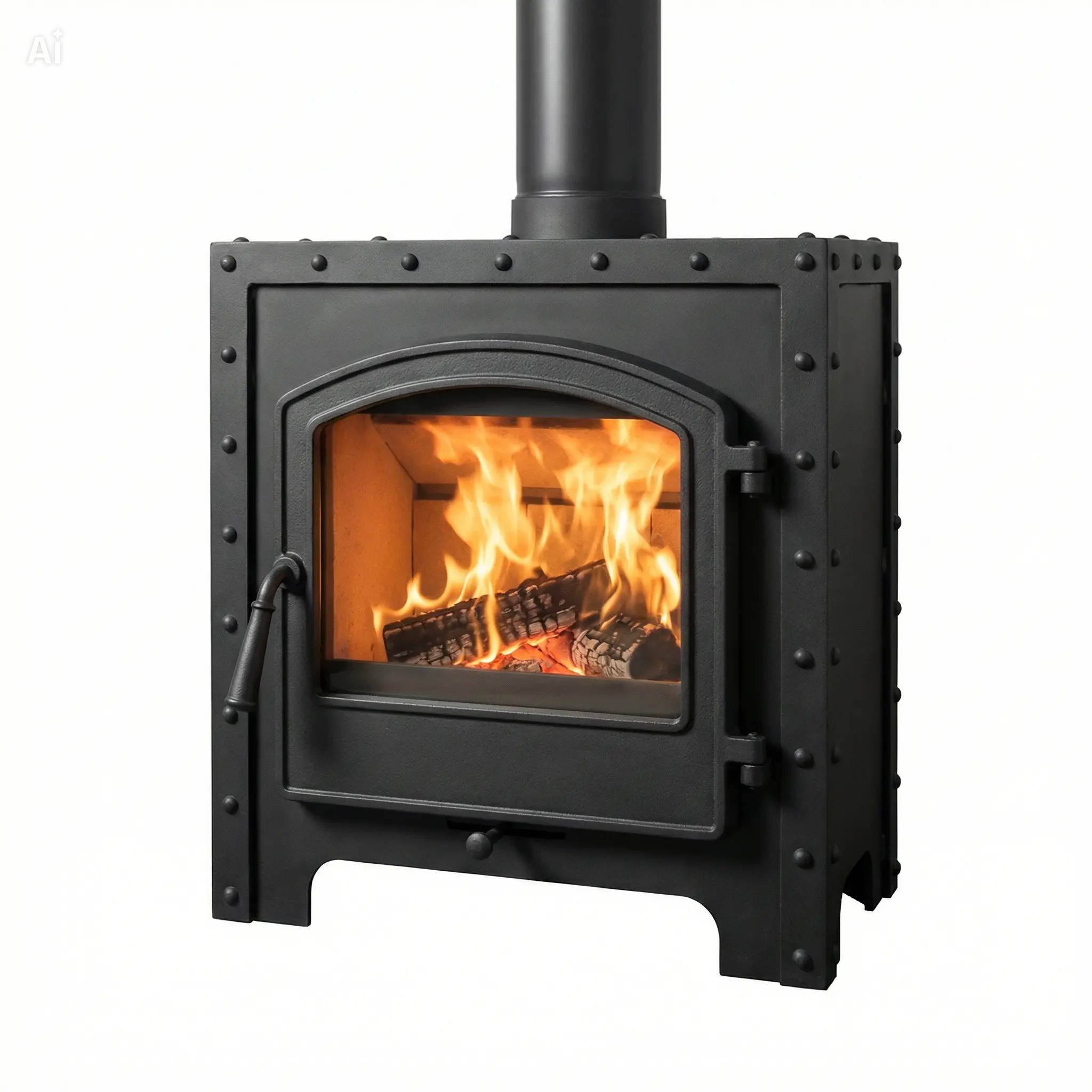 Poêle à bois robuste en acier renforcé